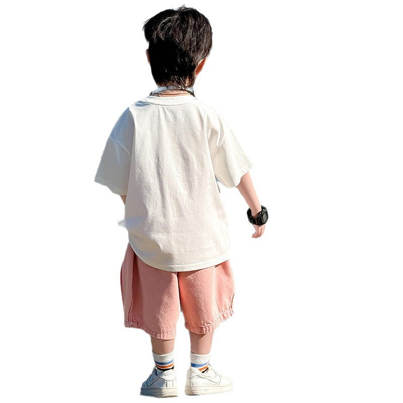 Children's Fairy Tale Memory Boy's Short-sleeved Summer Clothes Middle Big Boys Children's T-shirt