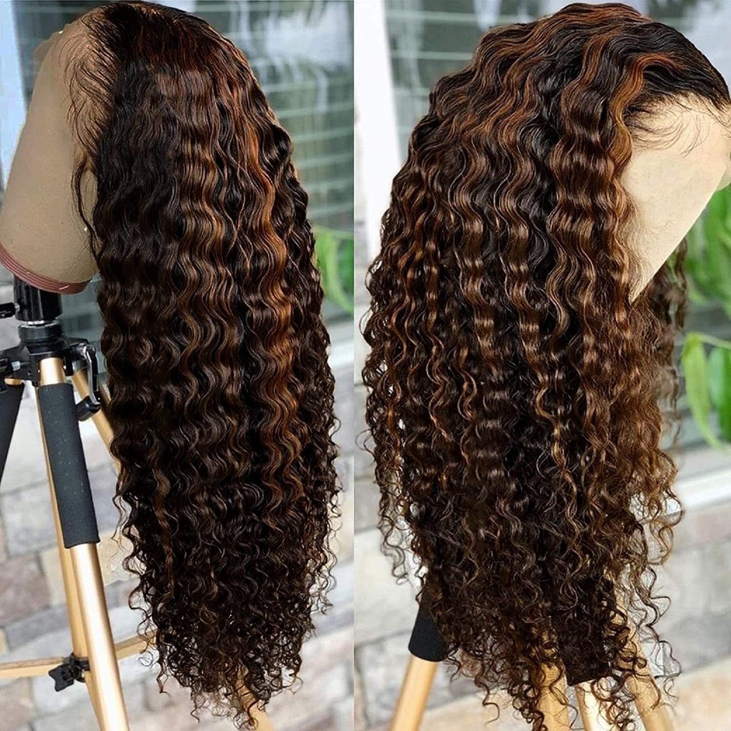 Full Human Hair Head Cover African Wig Long Curls