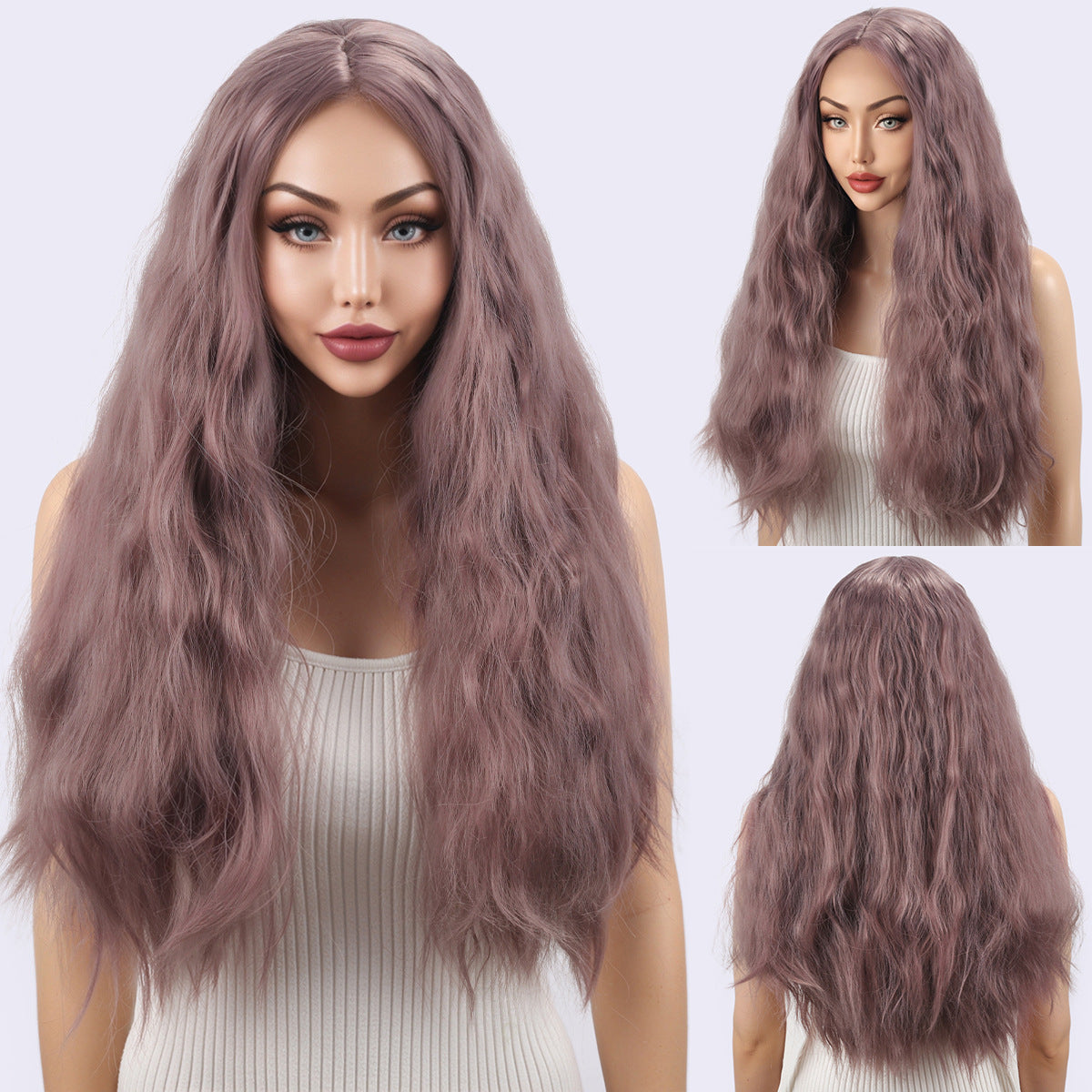 Fluffy Face Shaving Big Wave Chemical Fiber Head Cover My Wig Long Curls