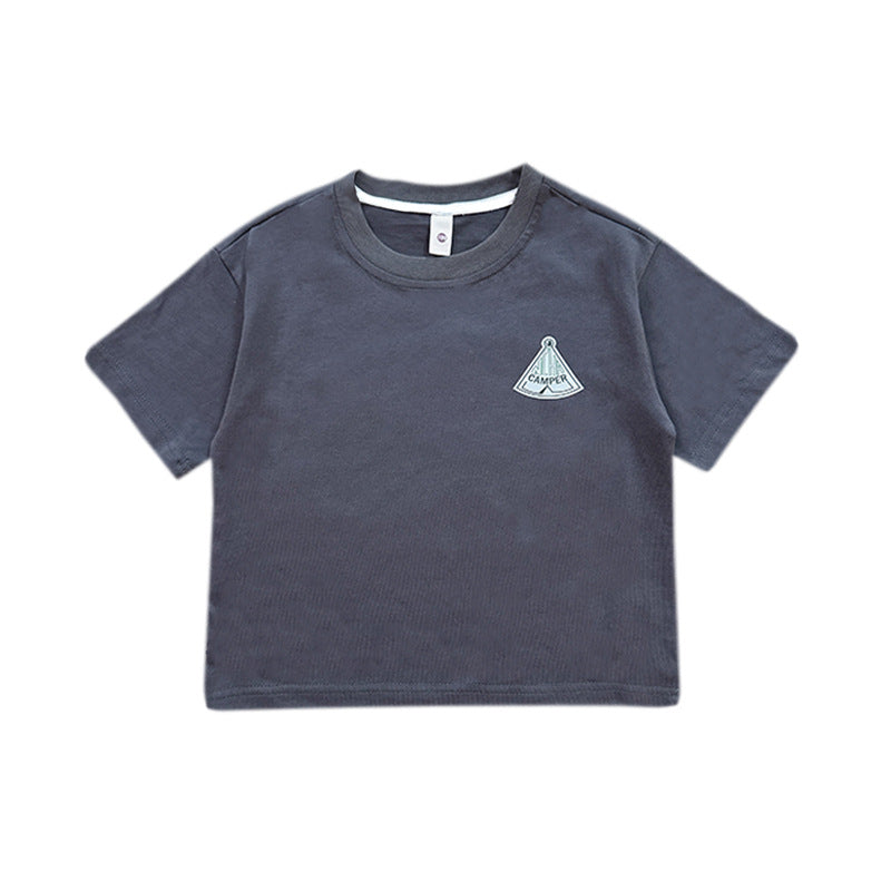 Children's Short-sleeved Summer Outdoor Camping Top Soft Cotton Children's T-shirt