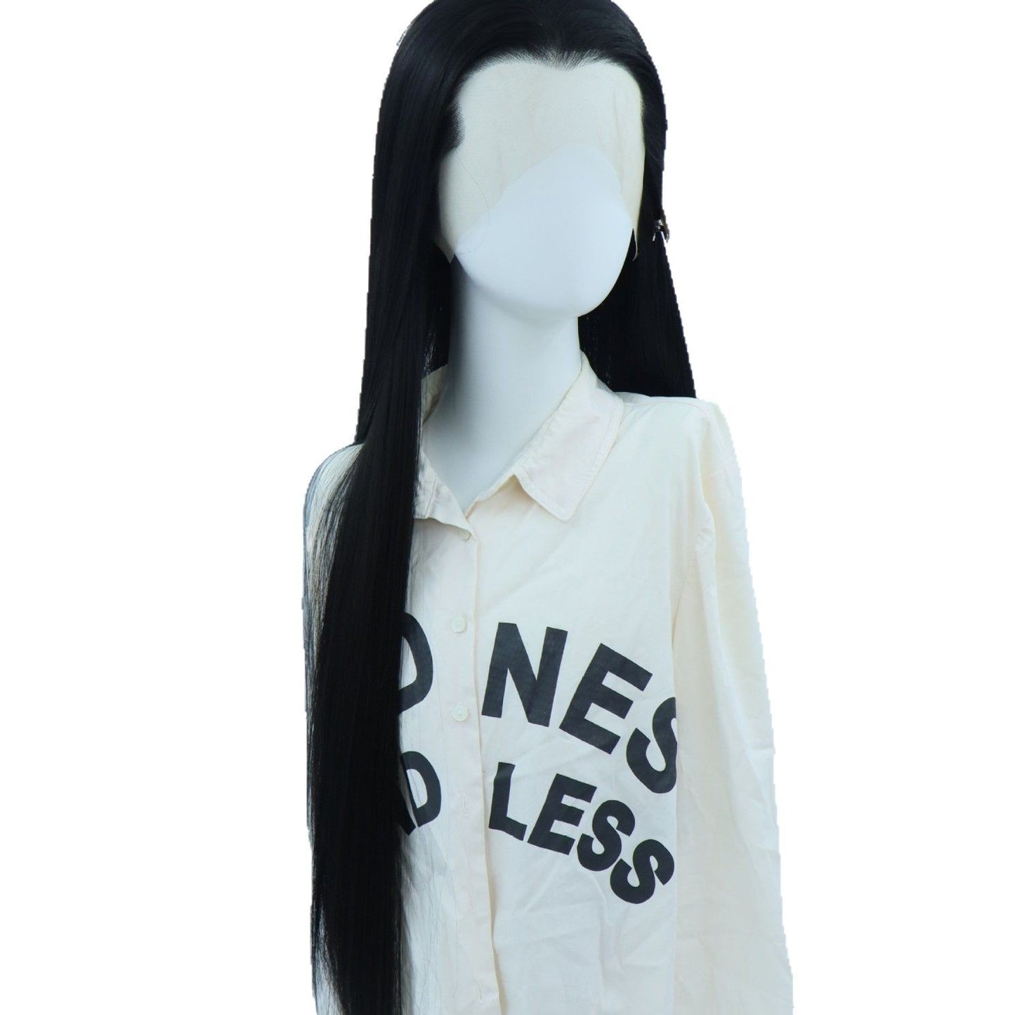 Men's Hand Crocheting Front Lace Beauty Pointed Long Straight Wig