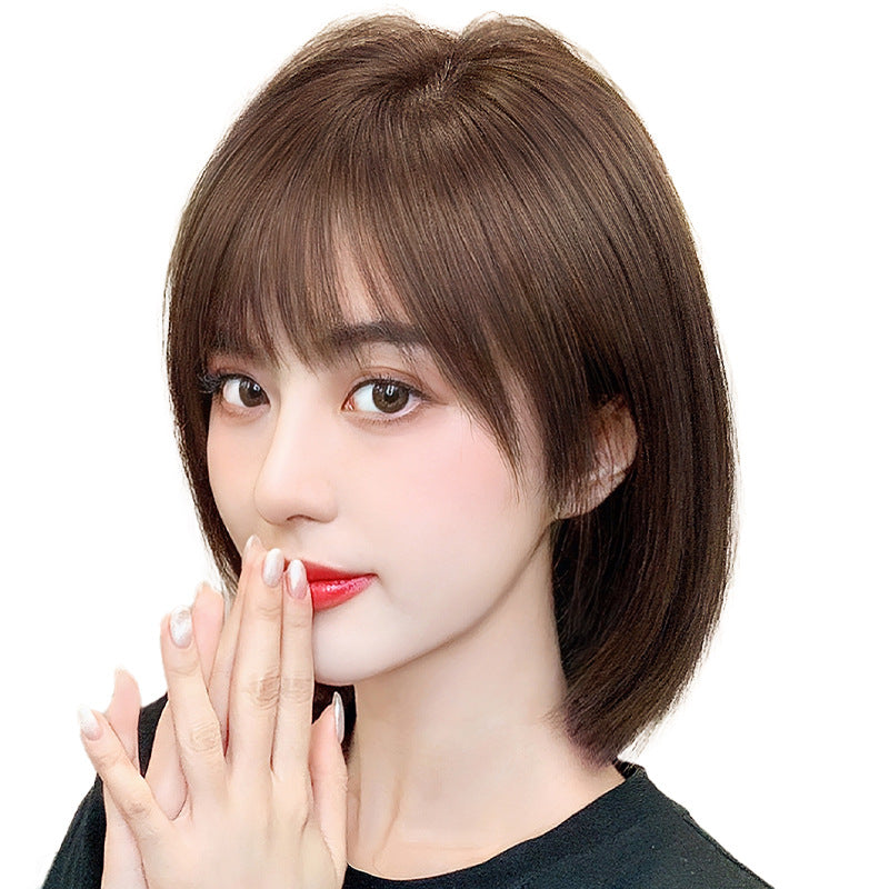 Women's Full Head Long Top Sheath Natural Real Hair Wig