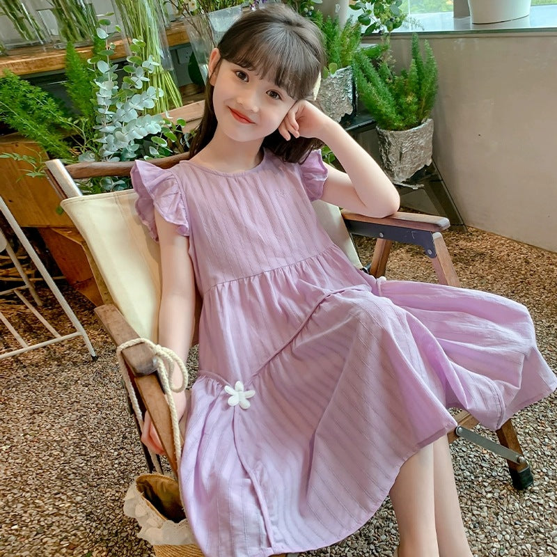 Children's Casual Sweet Summer Thin Fashionable Princess Middle Big Clothing Children's Dress