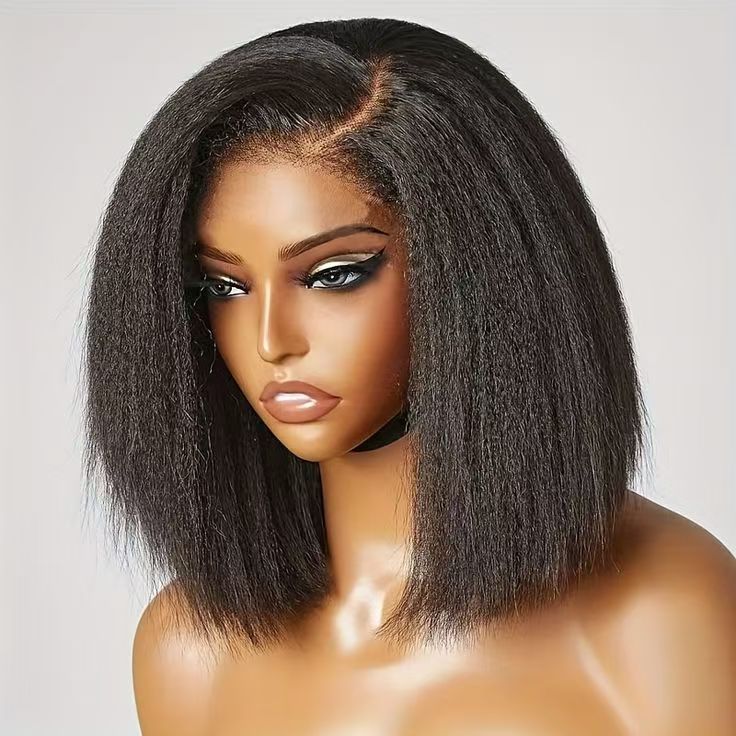 Women's Black Split Fluffy Natural Synthetic Wigs Wig Short Straight Hair