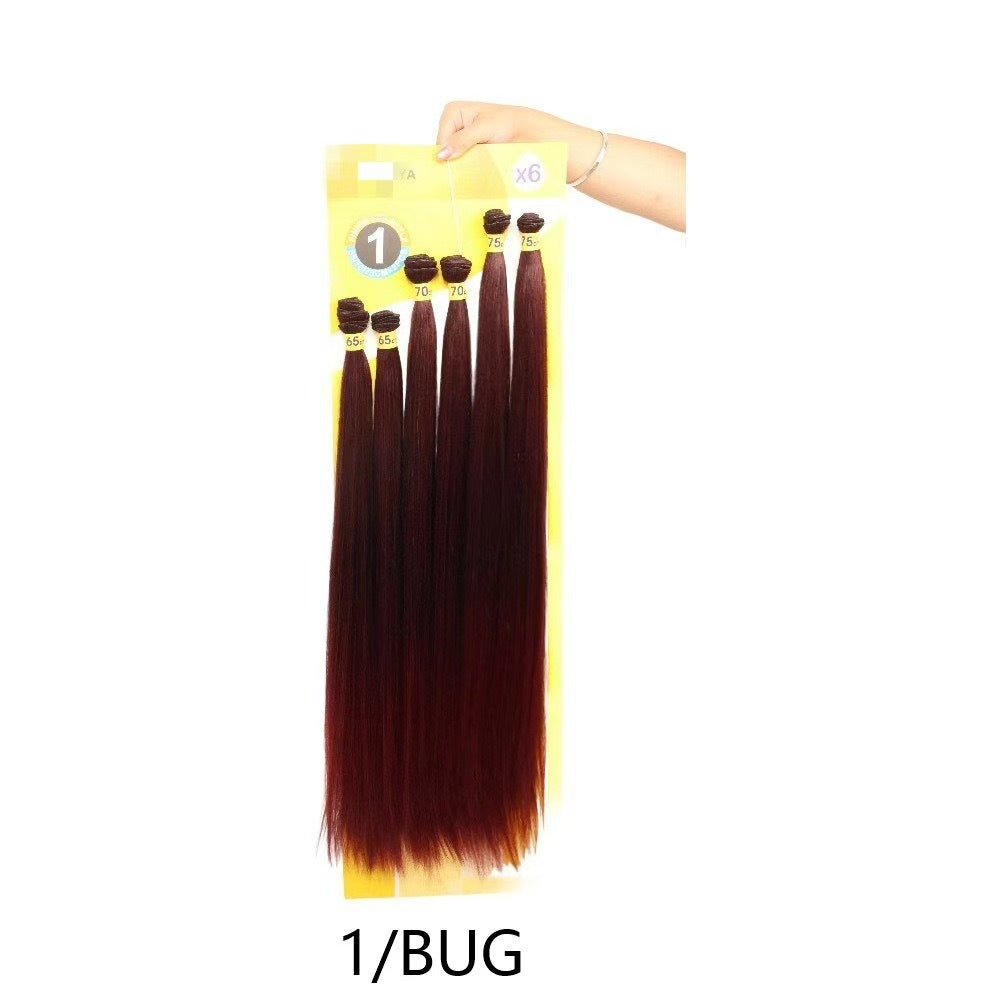 Hair Weft Set Korean Silk Chemical Fiber Long Straight Wig