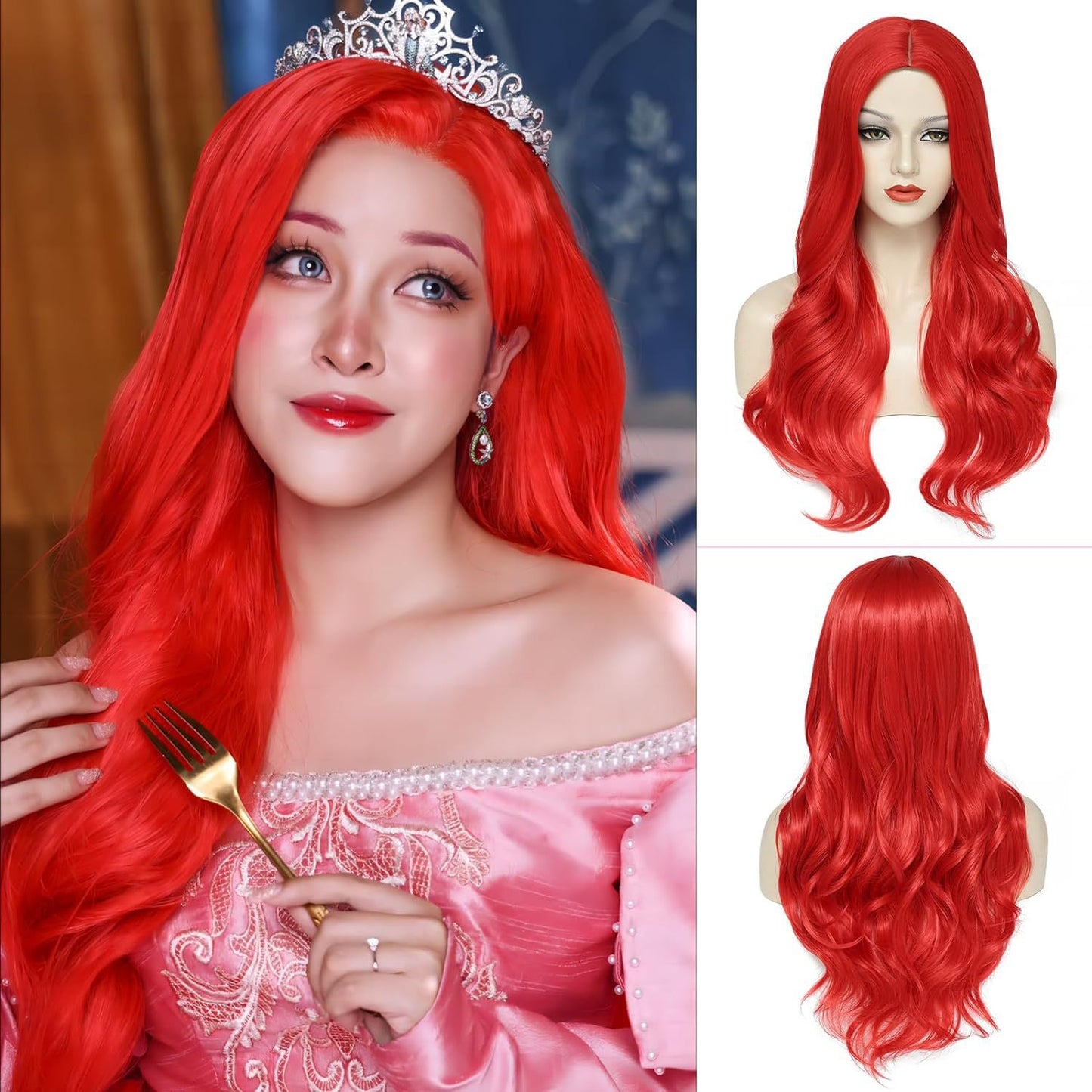 Female Gradient Gold Curly Popular Chemical Wig Long Curls