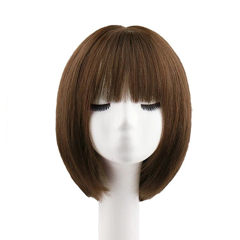 Women's All Temperament Short Collarbone Mid-length Realistic Real Hair Wig
