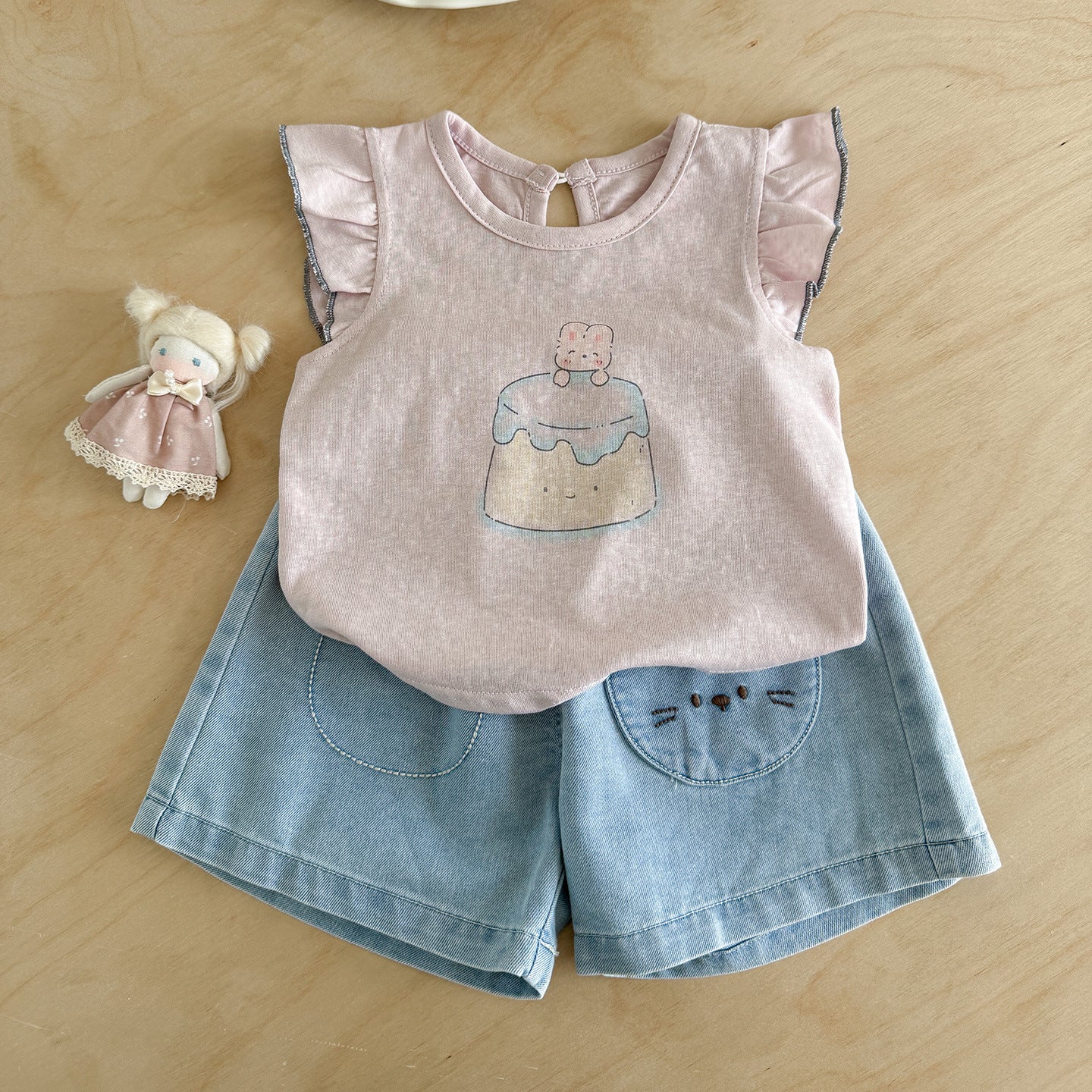 Western Style Infant Flying Sleeve Vest Thin Children's Suit