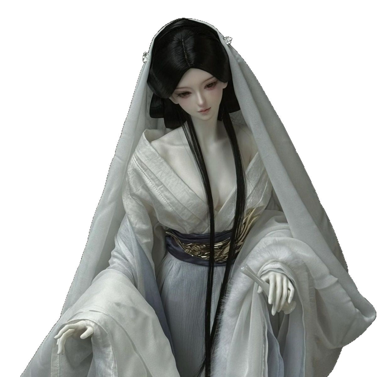 Doll Points Black Medium Long Straight Cos Wig
