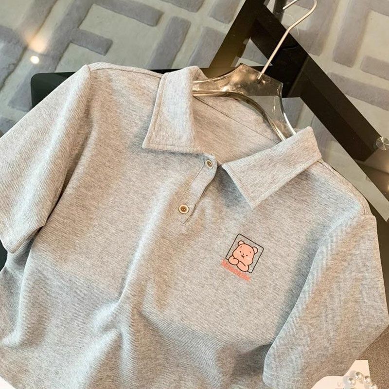 Collar Short Sleeve Summer Fashionable Medium Big Casual Children's Suit
