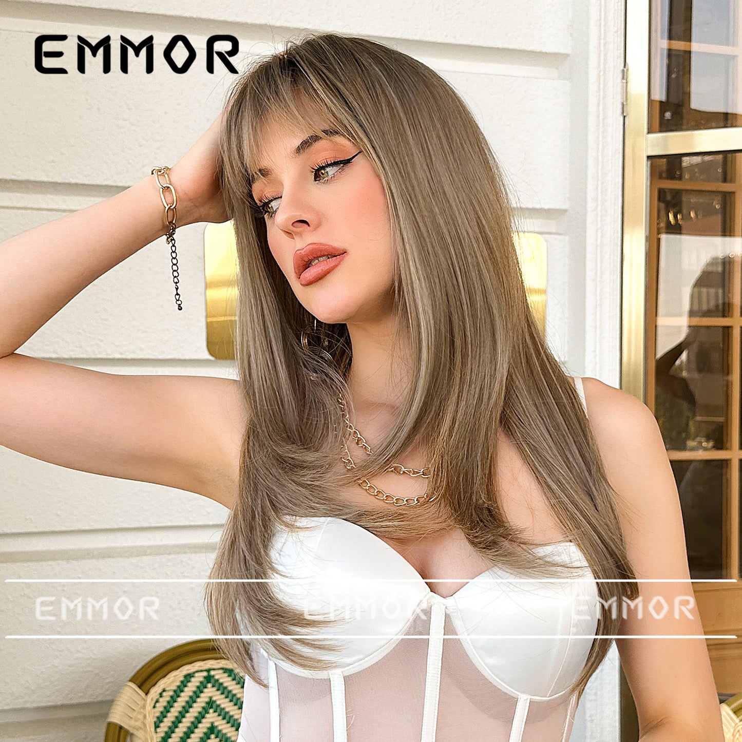 Style Bangs Hair High-level Matte Natural Face Long Straight Wig