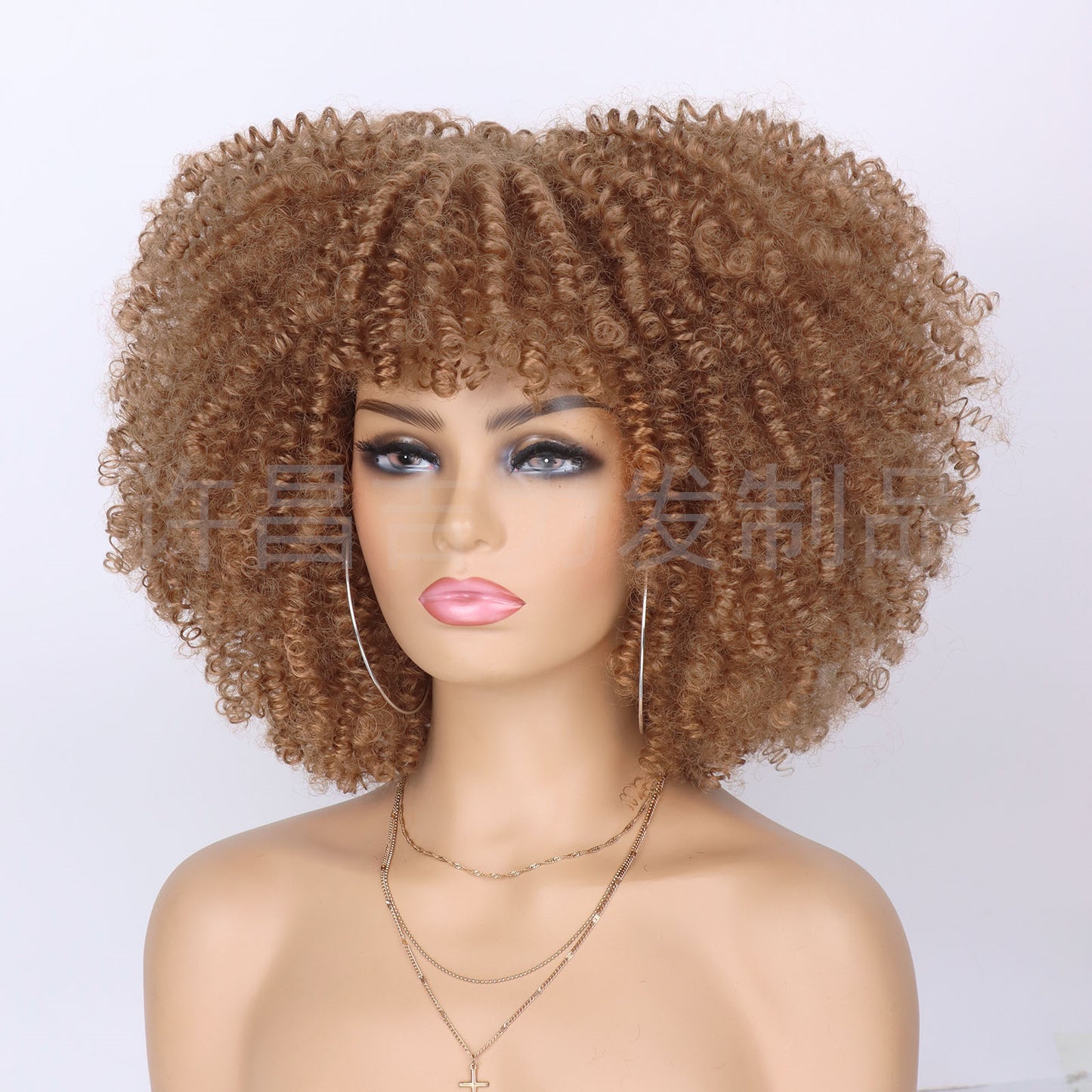 Afro African Small Volume Fluffy Head Wig Short Curly Hair