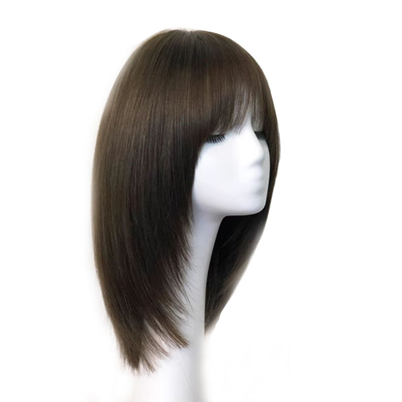 Women's Full Human Natural Bald Style Collarbone Length Haircut Real Hair Wig