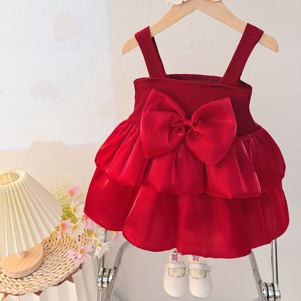 Children's Live Broadcast Supply Summer Dress Fashionable Strap Princess Solid Children's Suit