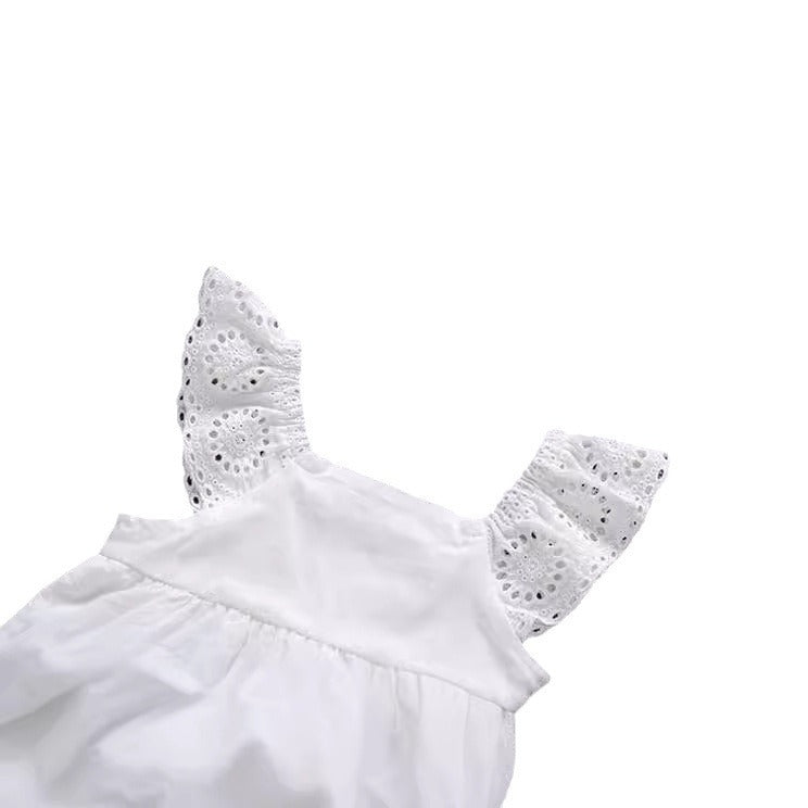 Clothing Embroidered Lace Pure Cotton Triangle Rompers Princess Jumpsuit, Climbing Suit