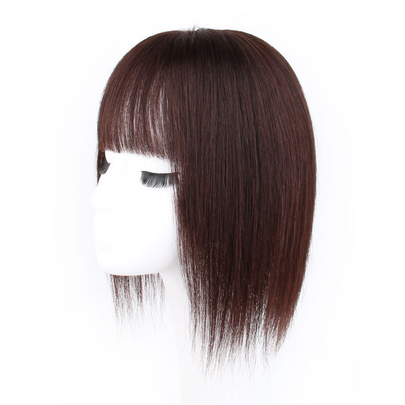 Real Hair Head Supplementing Piece Seamless Cover Gray Additional Volume Wig