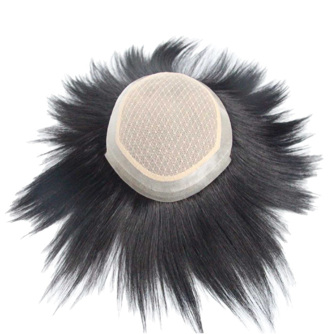 Men's Human Hair Hand Woven Delivery Needle Biological Men's Wig