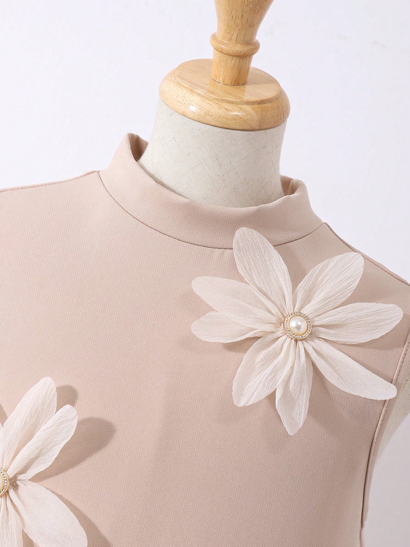 Children's Korean Style Clothing Sleeveless Flower Pleated Skirt Big Children's Dress