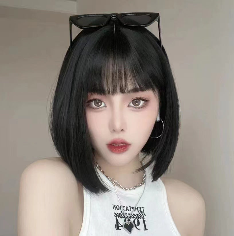 Collarbone Length Haircut Medium Long Female Wig Short Curly Hair