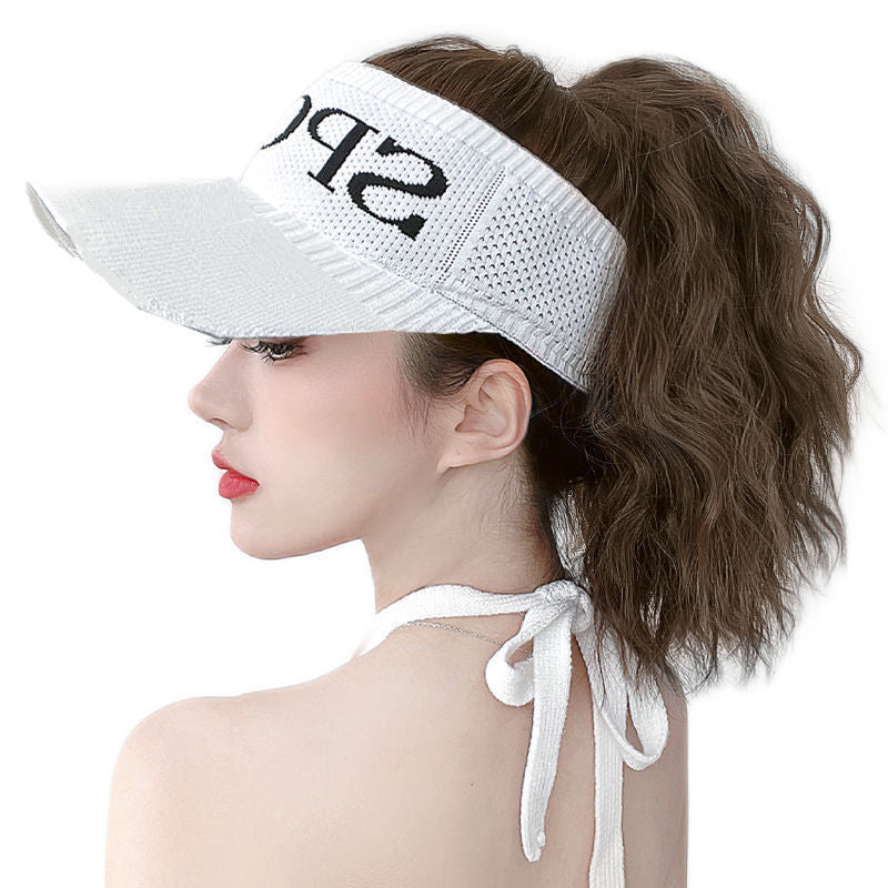 Women's Hat Ponytail Integrated Fashion Summer Wig Long Curls