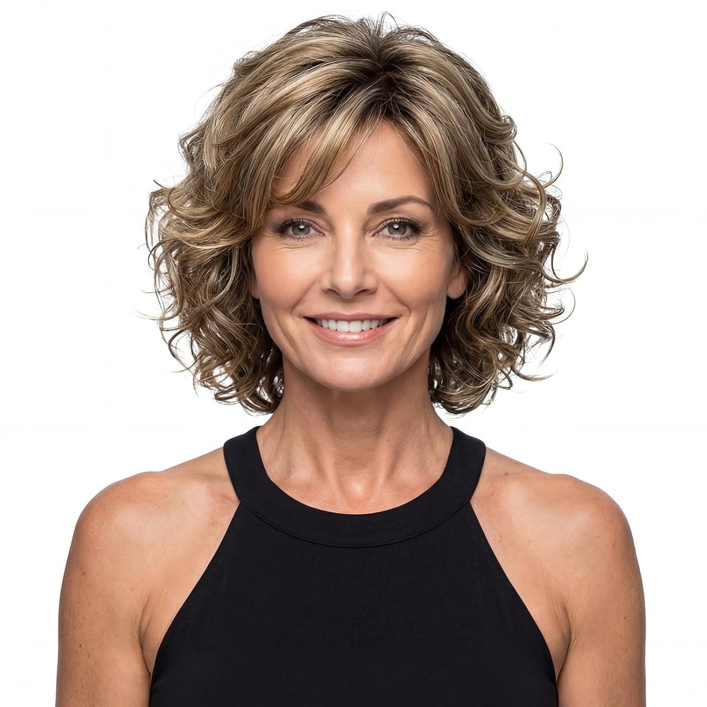 Classy Women's Fashion Black Synthetic Wigs Wig Short Curly Hair
