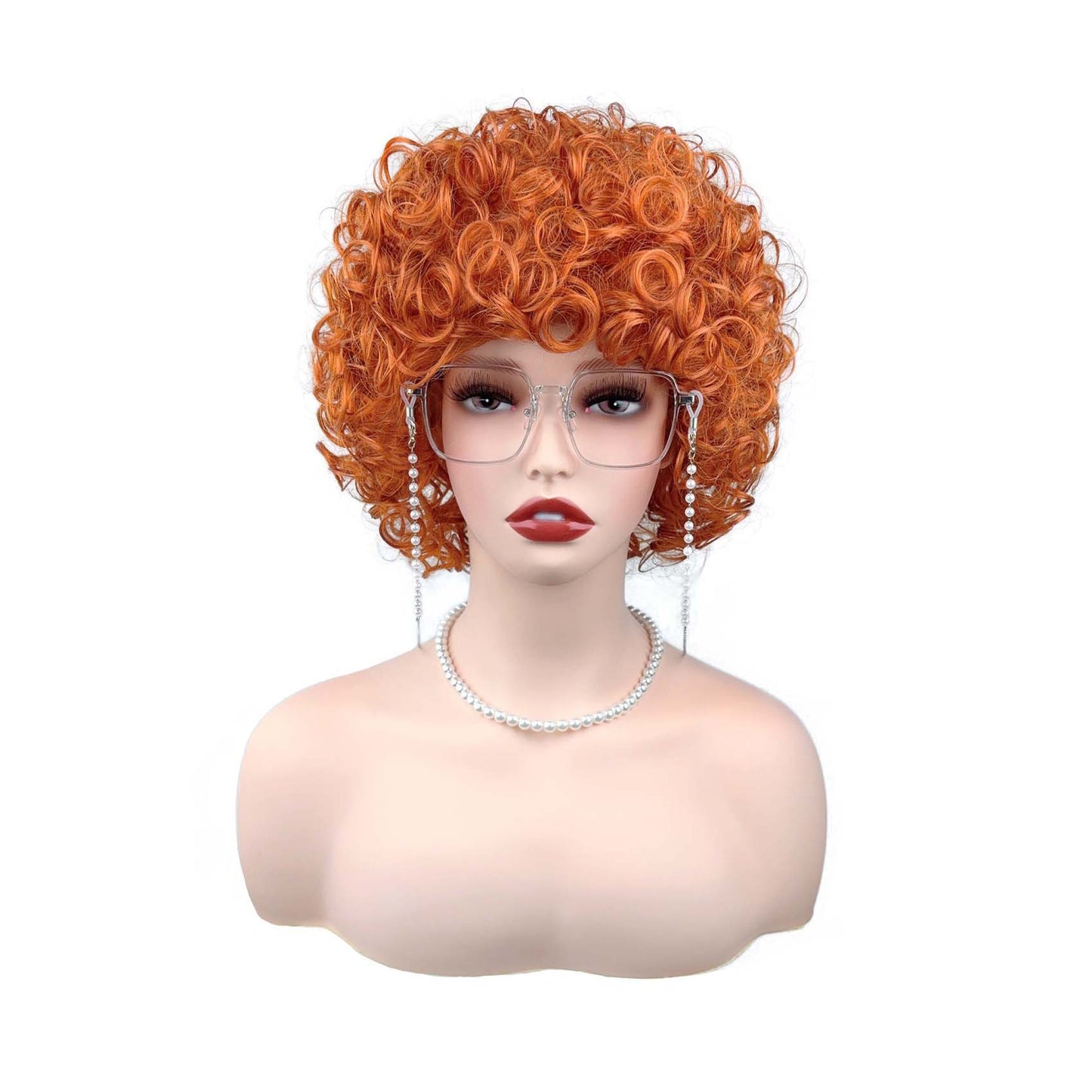 Women's Cover Gray Fluffy Little Qu Small Roll Mechanism Synthetic Wig Short Curly Hair