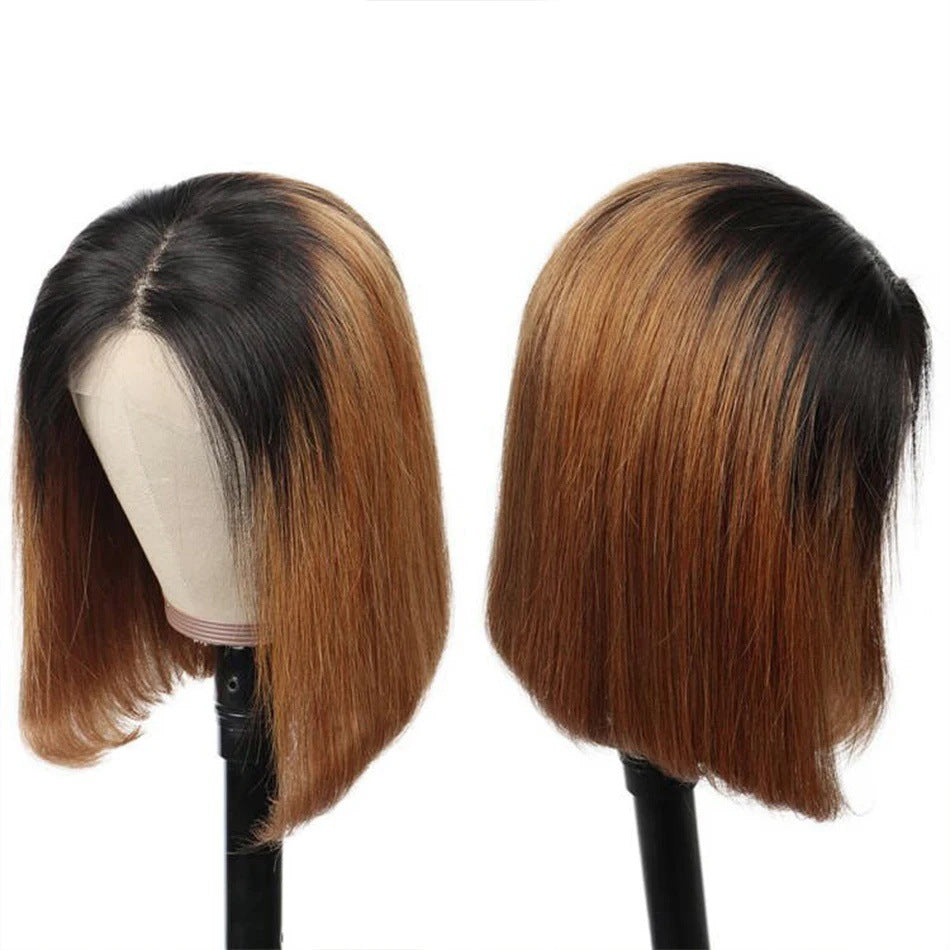 Kim Closure Bob Middle Part Human Long Straight Wig