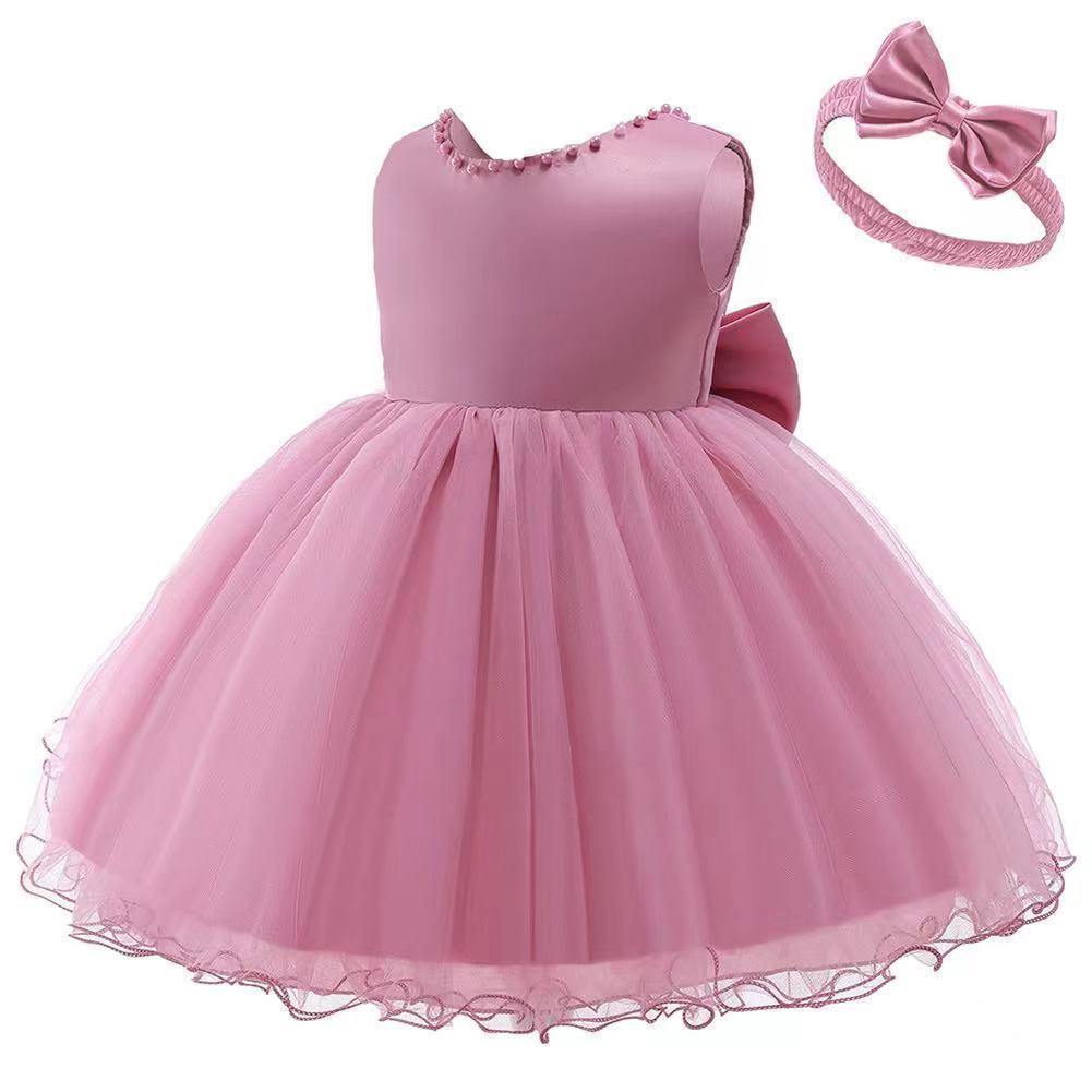 Princess Little Flower Year-old Holiday Xi Bow Summer Mesh Tulle Children's Dress