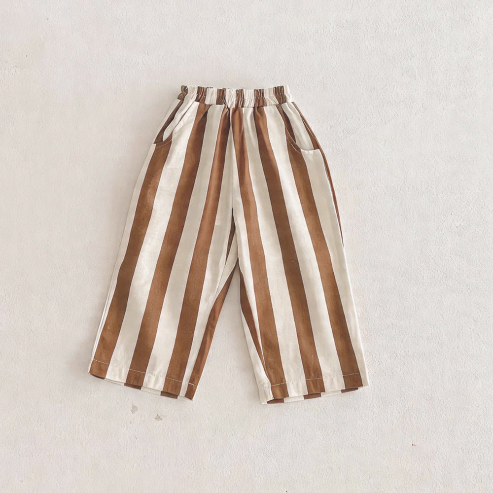 Children's Style Fashion Boys Vertical Stripes Baggy Children's Pants