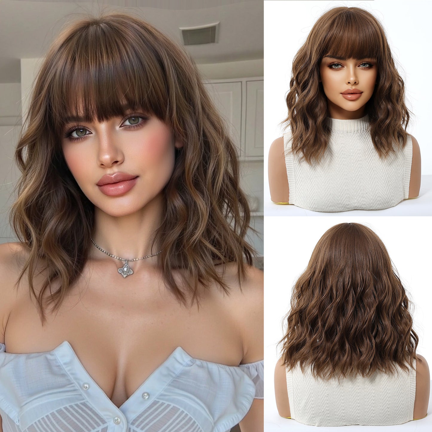 Casual Female Fashion Type Age Reduction Wig Short Curly Hair
