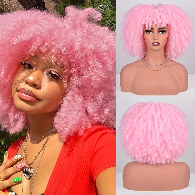 African Wigs With Small Female Chemical Wig Short Curly Hair