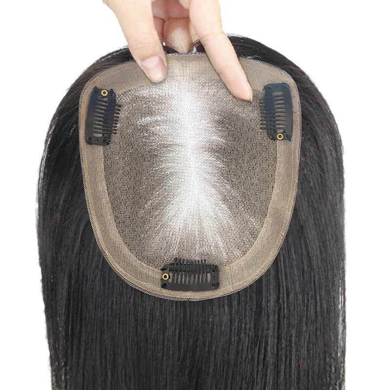 Needle Supplementing Piece Female Head Set All Additional Volume Fluffy Real Hair Wig