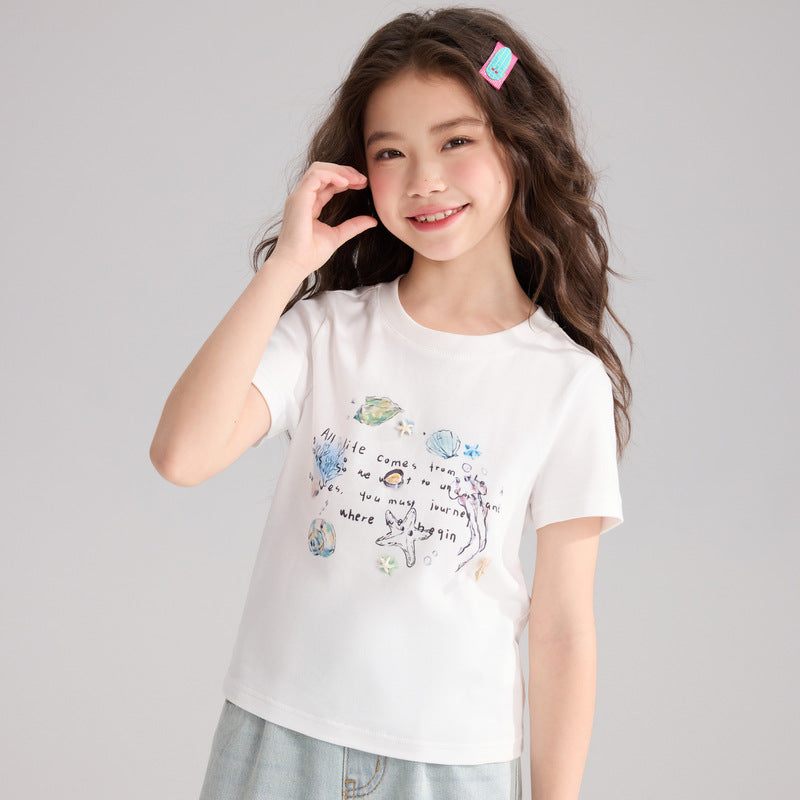 Children's Pudding Jacket Summer Refreshing Superior Cotton Children's T-shirt