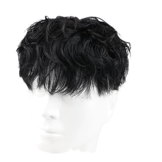 Men's Real Hair Set Leslie Roll Lazy Fluffy Men's Wig