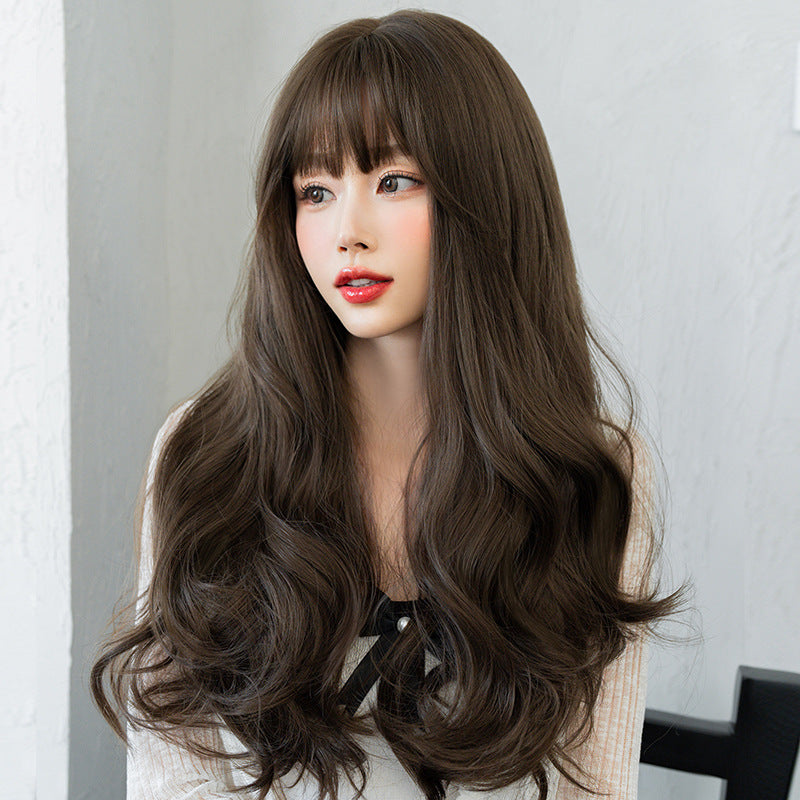 Women's Hair Full Top Temperament Waist Curly Big Wig Long Curls