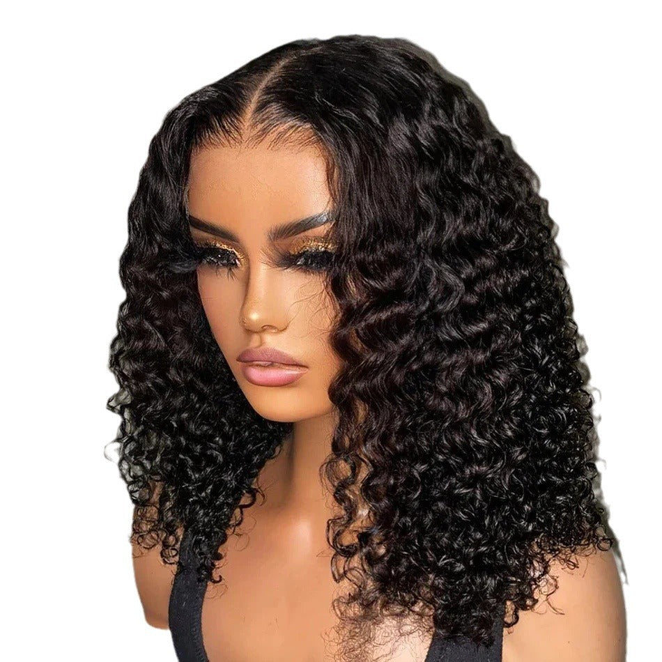 Closure Wave Curly Indian Original Human Real Hair Wig