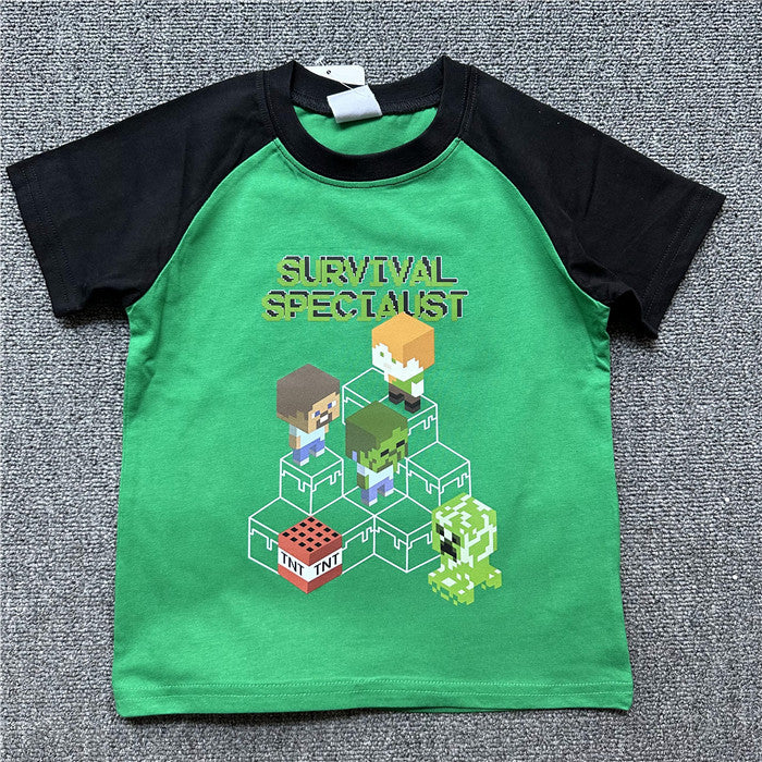 Children's Daily Order Summer My World Game Theme Children's T-shirt