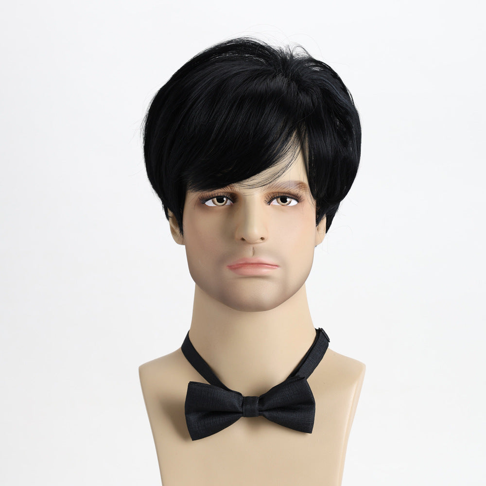 Men's Brown Chemical Fiber Short Hair Men's Wig