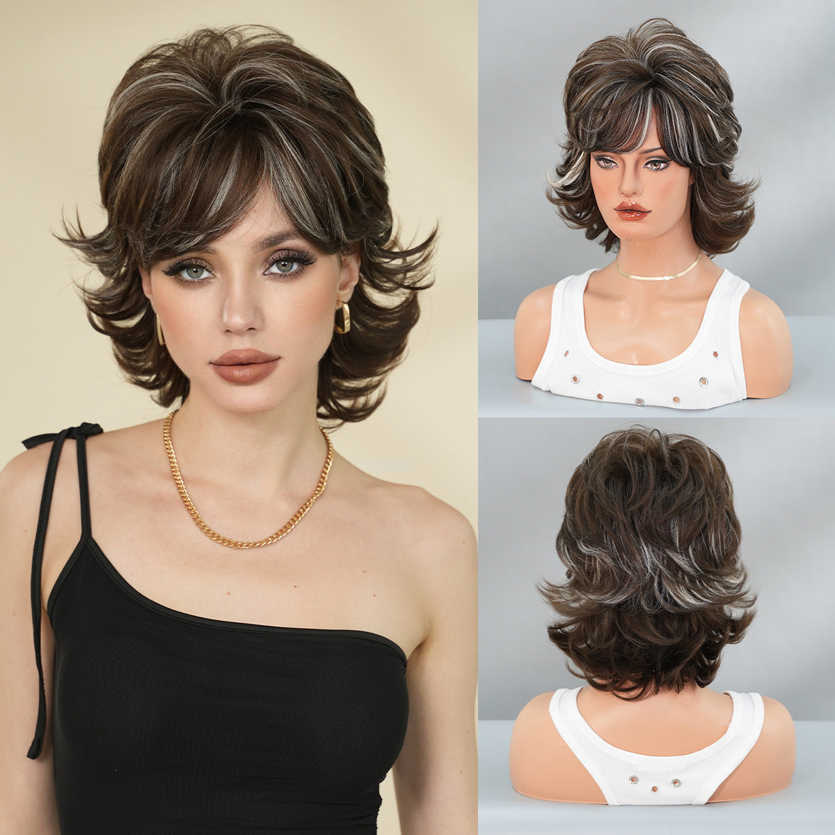 Women's Brown Elf Short Hair Vintage Chemical Fiber Other Wig