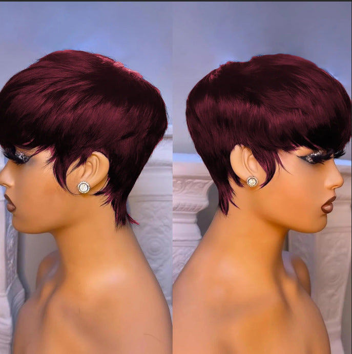 Wave Pixie Cut Brazilian Remy Human Wig Short Straight Hair