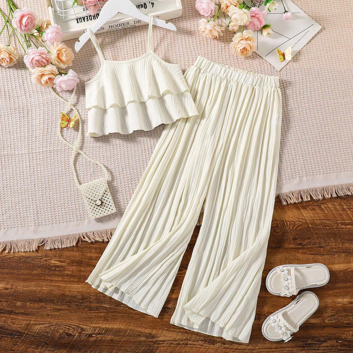 Children's Short Suspenders Pleated Trousers Two-piece Clothing Children's Suit