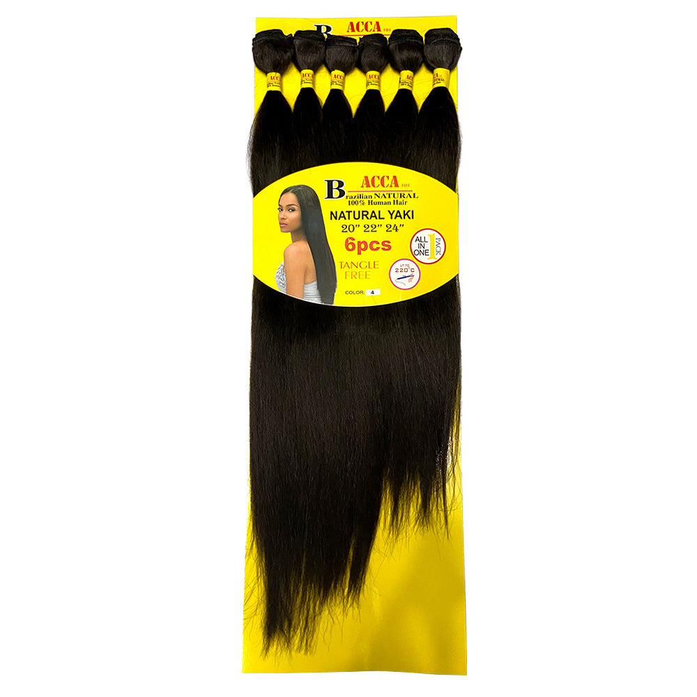 African Black Long Straight Hair Weft Wig