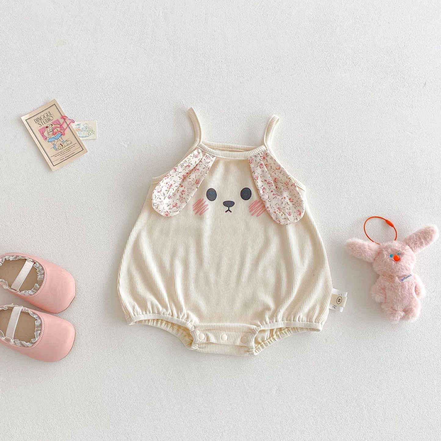 Cartoon Summer Stereo Ears Bunny Sling Jumpsuit, Climbing Suit