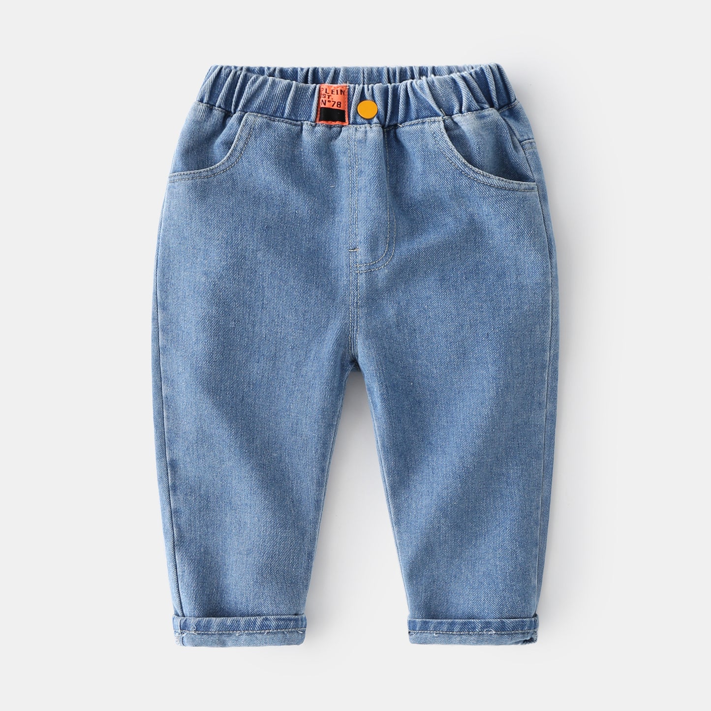 Children's Comfortable Cotton Monochrome Korean Cute Clothing Spring Denim Children's Pants