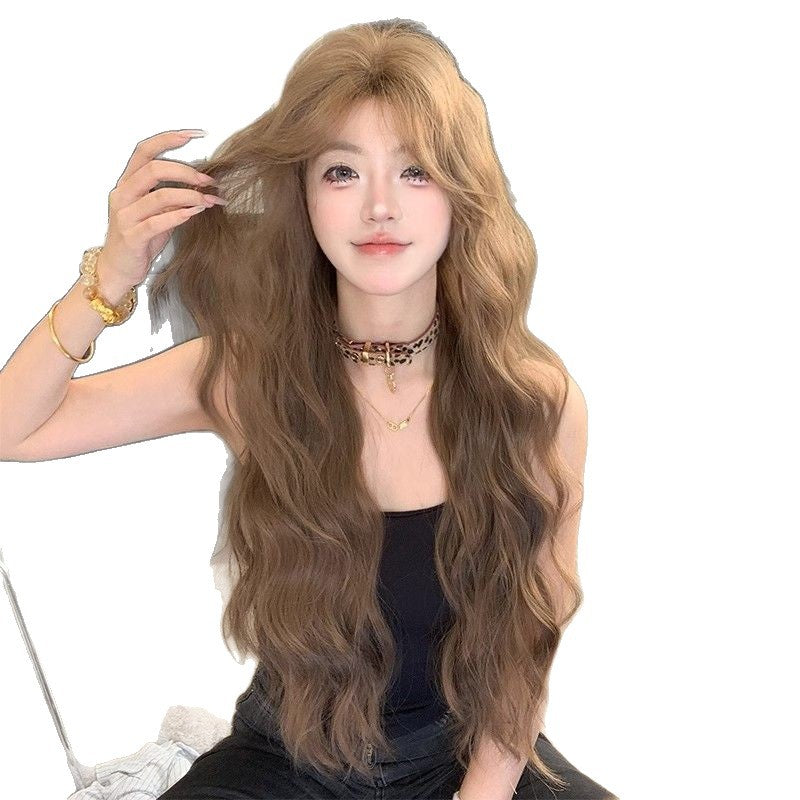 Gummy Bear Female Style Linen Brown Lazy Feeling Curly Wig Long Curls