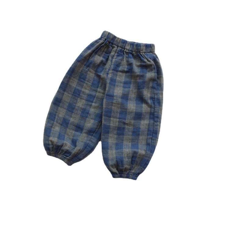 Children's Korean Style Trousers Spring Casual Plaid Boys Loose Children's Pants