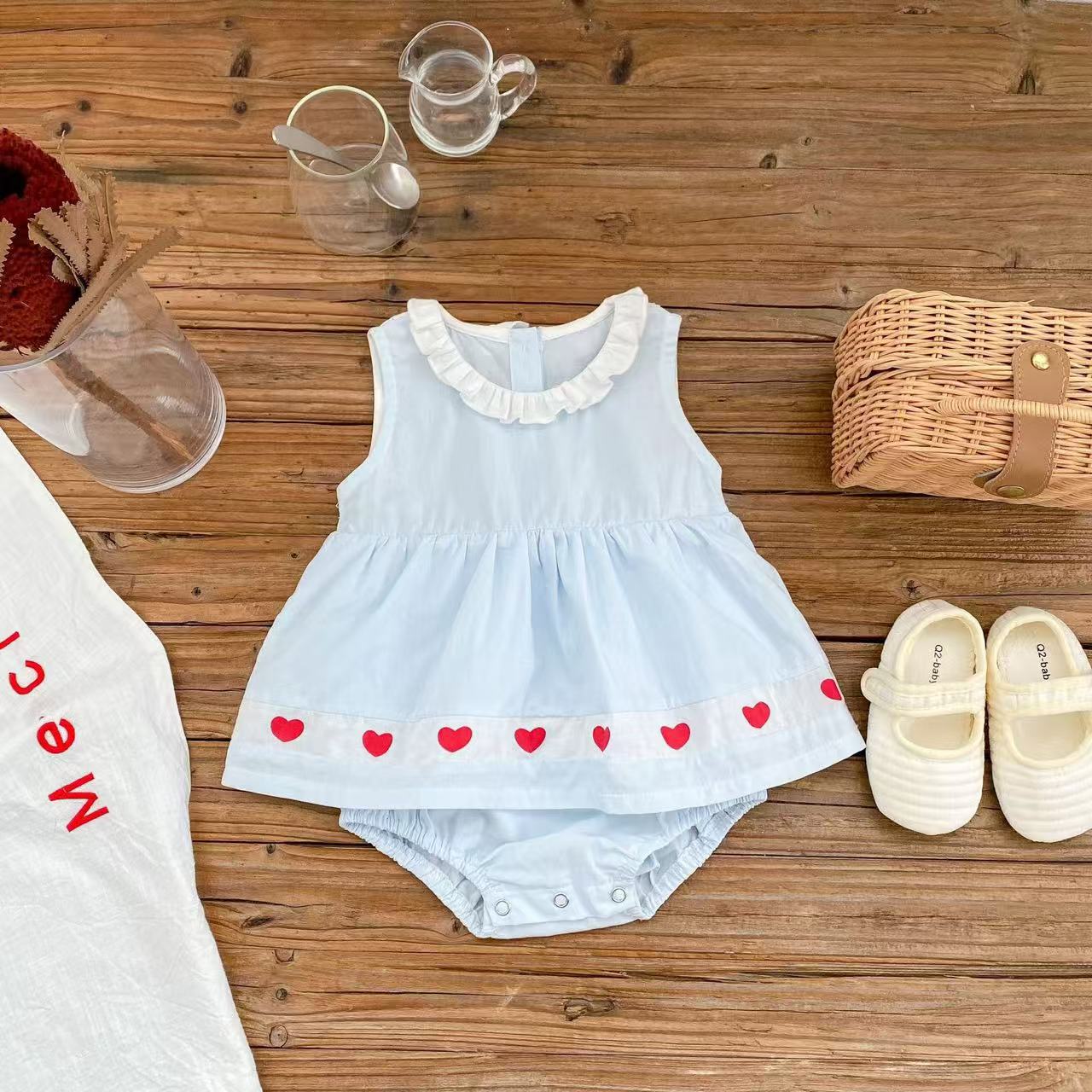 Western Style Clothes Summer Dress Lace Collar Sleeveless Bloomer Jumpsuit, Climbing Suit