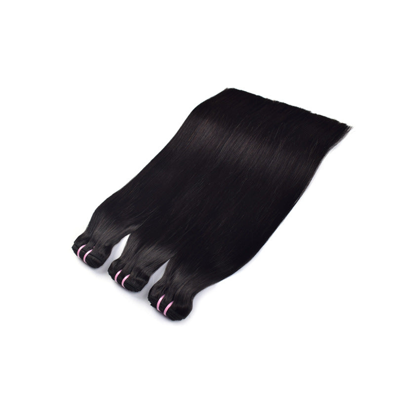 Pretty Human Bone Straight Braid Weft Real Hair Wig