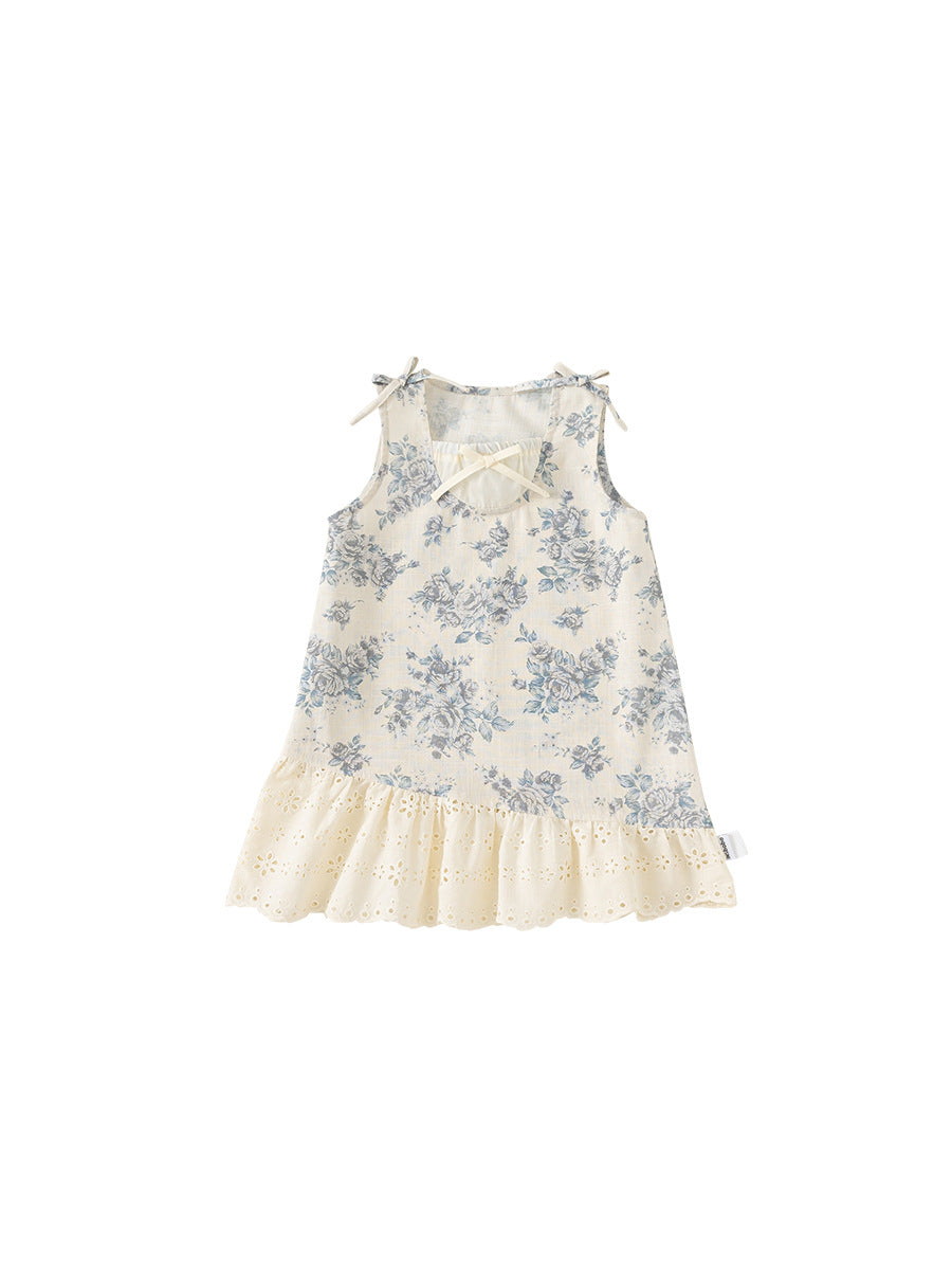 Children's Sundress Summer Small Sleeveless Floral Sweet Children's Dress