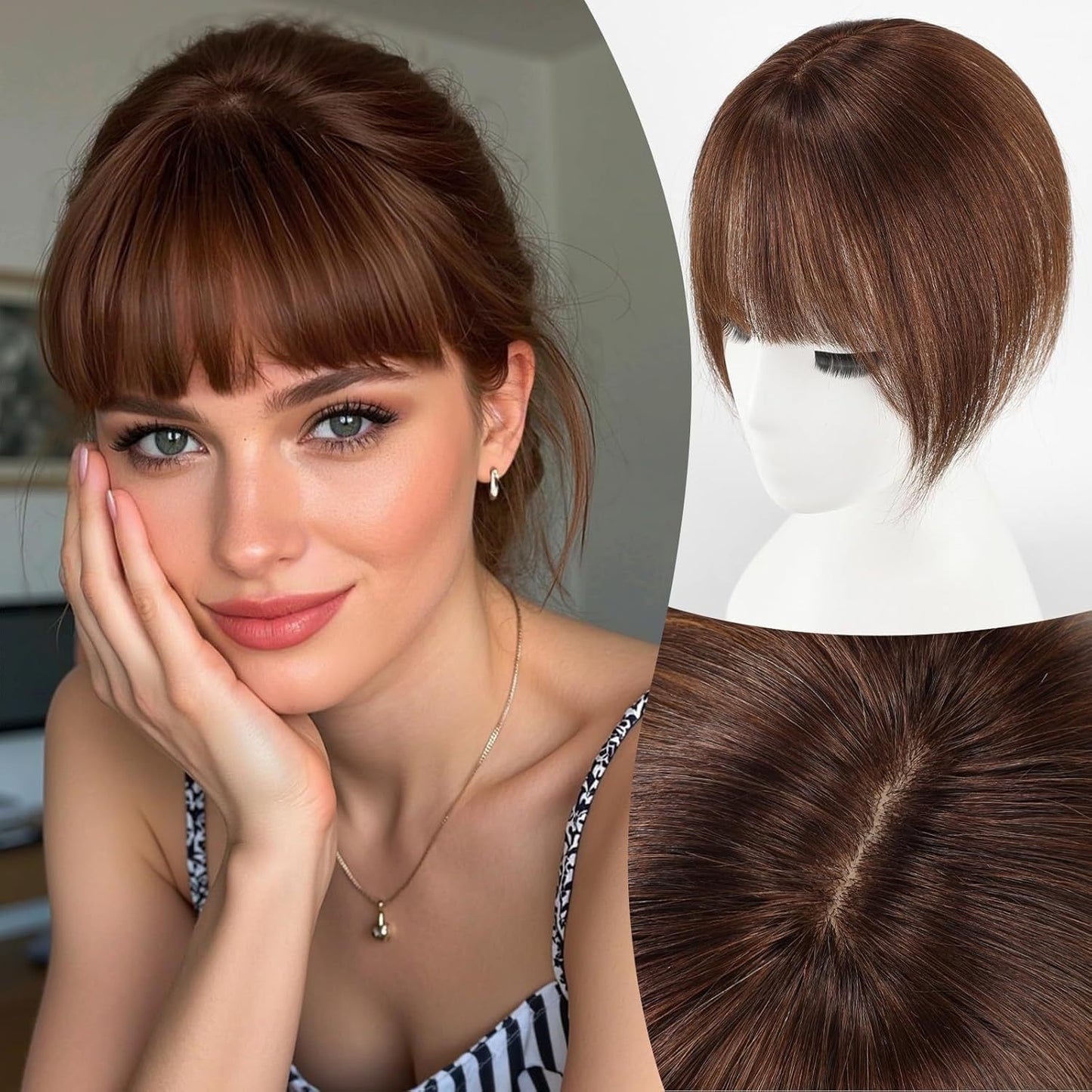 Hair Cartoon Straight Lightweight Breathable Hand-woven Seamless Forehead Piece Natural Wig Bangs
